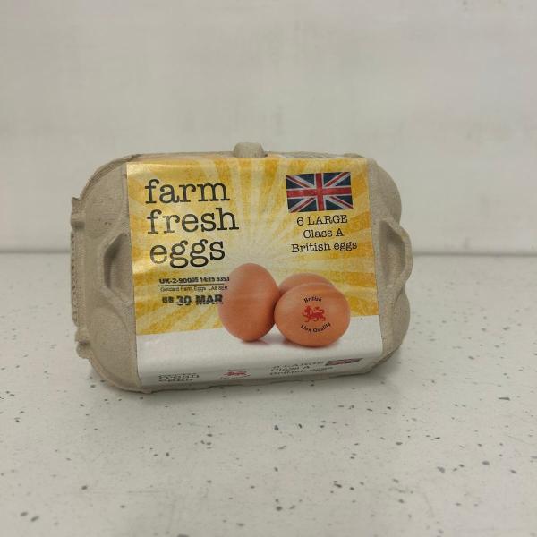 BOX OF 6 LARGE EGGS